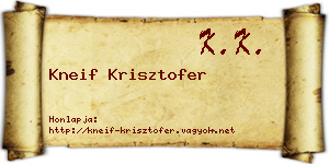 Kneif Krisztofer névjegykártya